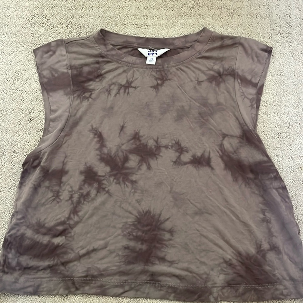 Purple tie-dye workout top by joy lab